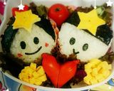 ☆七夕☆織姫と彦星 おにぎり☆作り方3写真