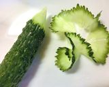 鮮やか緑色～胡瓜のふちどりリボン作り方7写真