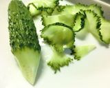 鮮やか緑色～胡瓜のふちどりリボン作り方8写真