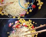 コーンの塩焼きそば◀◀バター醤油仕立て作り方4写真
