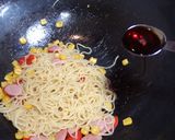 コーンの塩焼きそば◀◀バター醤油仕立て作り方5写真