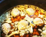 鶏団子の具だくさん お吸い物作り方4写真