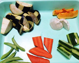 素揚げ野菜と鶏唐揚げのトマトソース添え作り方4写真