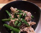 簡単★さやいんげんと豚肉のマヨポン和え★作り方6写真