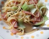 フライパンで★青梗菜のバタースープパスタ作り方5写真