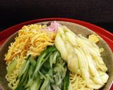 冷麺 具は蒸しなすとぬか漬けきゅうり作り方4写真