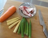 彩り夏野菜のくるくる豚バラ巻き作り方1写真
