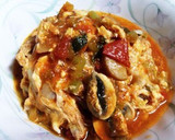 卵でとじた夏野菜のトマト煮込み作り方5写真
