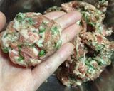 パパッとブタこまと大葉のカリッと肉団子作り方2写真