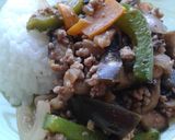 ピリ辛な茄子きのこスペシャル丼作り方9写真