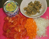 ツナ缶丸ごと炊き込みトマト夏カレーピラフ作り方1写真