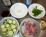 簡単！ズッキーニとベーコンの和風パスタ作り方1写真