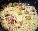 簡単！ズッキーニとベーコンの和風パスタ作り方7写真