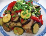 肉巻き高野豆腐と夏野菜のピリ辛甘酢炒め作り方15写真