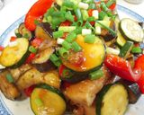 肉巻き高野豆腐と夏野菜のピリ辛甘酢炒め作り方17写真
