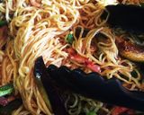 なすぴーベーコンのオイスター焼きそば。作り方9写真