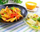 コリンキーと夏野菜のペンネアラビアータ作り方8写真