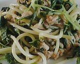 水菜とツナと梅干の冷パスタ作り方5写真