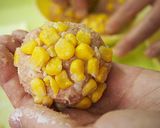 菊花蒸し(肉団子コーン蒸し)【学校給食】作り方5写真