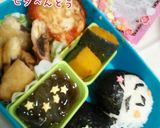 チビ夏の弁当*彦星織り姫おにぎり作り方2写真