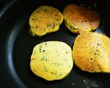 かぼちゃとほうれん草のおやつパンケーキ作り方5写真