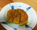 かぼちゃとほうれん草のおやつパンケーキ作り方7写真