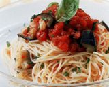 （簡単）トマトとナスの冷製パスタ作り方10写真