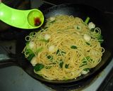 小柱と小松菜のパスタ作り方3写真