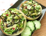 セロリ葉のさっぱりごま塩昆布トースト作り方6写真