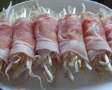 レンジで簡単！豚しゃぶ肉のもやし巻き♪作り方1写真