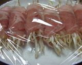 レンジで簡単！豚しゃぶ肉のもやし巻き♪作り方2写真