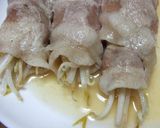 レンジで簡単！豚しゃぶ肉のもやし巻き♪作り方3写真