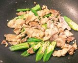 オクラとワカメがメイン☆豚肉の味ぽん炒め作り方6写真