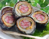 カニカマ大葉チーズの竹輪海苔巻き天♡作り方5写真