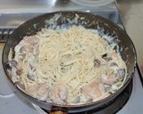 【男の自炊】鶏と茸のクリームパスタ作り方4写真