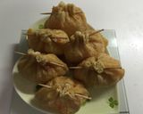 カリカリッ お肉と野菜入り巾着作り方4写真