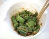 モロッコいんげんの辛子ピーナツバター和え作り方3写真