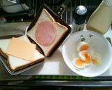 娘と朝食ホット*サンド*プレート作り方1写真