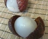 ☆ライチ にクリームをかけて☆作り方1写真