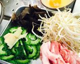 豚バラで☆キクラゲ入りゴーヤチャンプルー作り方1写真