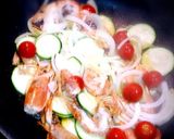 有頭エビとズッキーニのパスタ作り方3写真