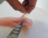 柔らか鶏ササミのガーリックオニオンソース作り方2写真
