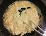 簡単☆たくあんご飯に納豆と炒り卵をかけて作り方4写真