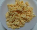 簡単☆たくあんご飯に納豆と炒り卵をかけて作り方5写真