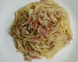 えのきとベーコンの白だしで和風パスタ作り方7写真