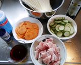 ズッキーニと人参のそうめんチャンプルー作り方1写真