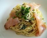 青のりチーズパスタ•••生ハム添え作り方4写真