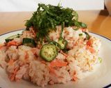 お弁当ランチ簡単☆鮭 オクラ 梅干しご飯作り方6写真