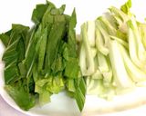 ごま油がよく合う☆ちんげん菜のお味噌汁作り方2写真