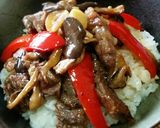 牛ステーキ肉とパプリカのレモポン炒め♪作り方7写真